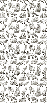 Store occultant fenêtre avec motif de renards gris