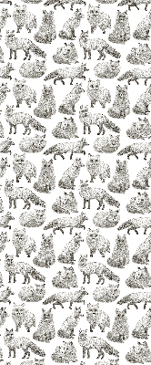 Store occultant fenêtre avec motif de renards gris