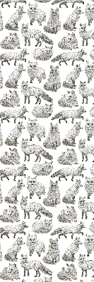 Store occultant fenêtre avec motif de renards gris