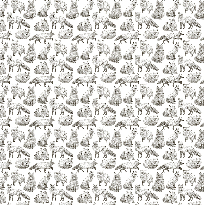 Store occultant fenêtre avec motif de renards gris
