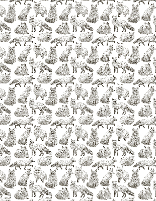 Store occultant fenêtre avec motif de renards gris