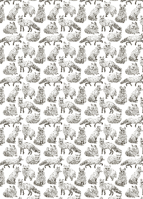 Store occultant fenêtre avec motif de renards gris