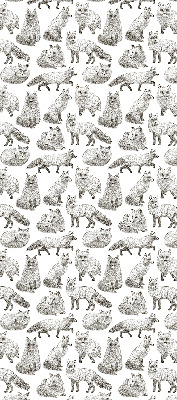 Store occultant fenêtre avec motif de renards gris