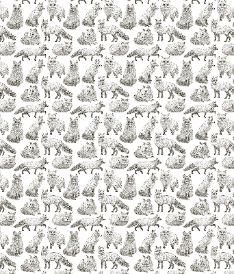 Store occultant fenêtre avec motif de renards gris