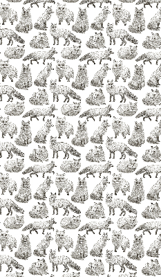 Store occultant fenêtre avec motif de renards gris