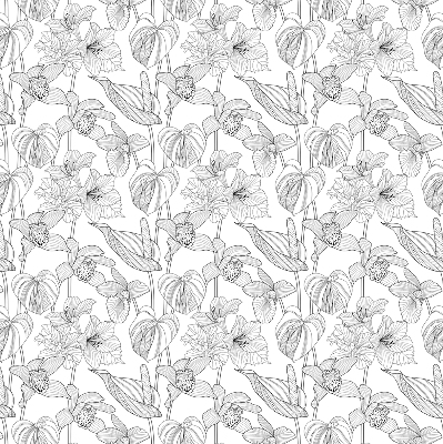 Store enrouleur occultant à fleurs esquissées