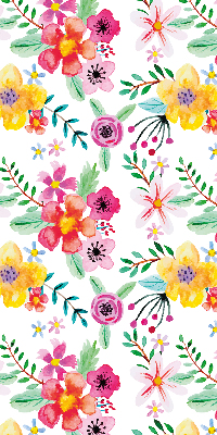 Store fenêtre intérieur avec fleurs peintes