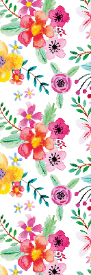 Store fenêtre intérieur avec fleurs peintes