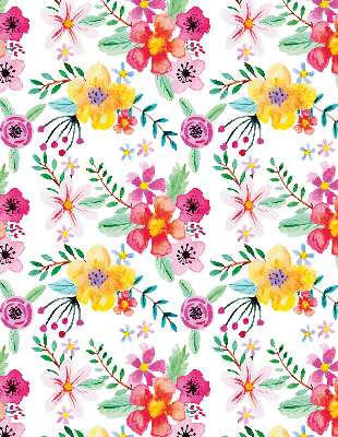 Store fenêtre intérieur avec fleurs peintes