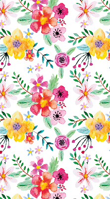 Store fenêtre intérieur avec fleurs peintes