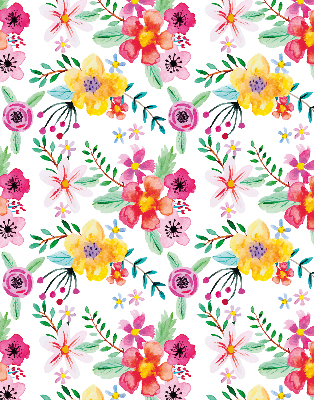 Store fenêtre intérieur avec fleurs peintes