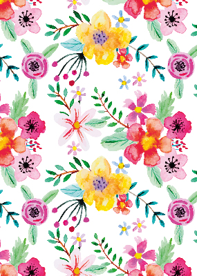 Store fenêtre intérieur avec fleurs peintes