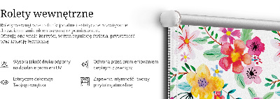 Store fenêtre intérieur avec fleurs peintes