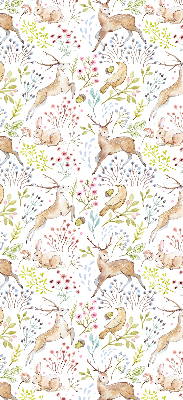 Store enrouleur occultant avec motif de chevreuils et de cerfs