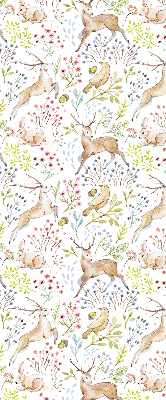 Store enrouleur occultant avec motif de chevreuils et de cerfs