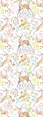 Store enrouleur occultant avec motif de chevreuils et de cerfs