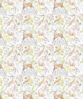 Store enrouleur occultant avec motif de chevreuils et de cerfs