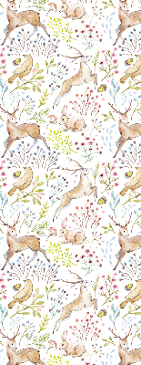 Store enrouleur occultant avec motif de chevreuils et de cerfs