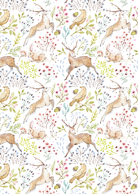 Store enrouleur occultant avec motif de chevreuils et de cerfs