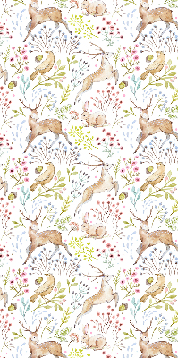 Store enrouleur occultant avec motif de chevreuils et de cerfs
