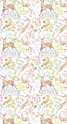Store enrouleur occultant avec motif de chevreuils et de cerfs