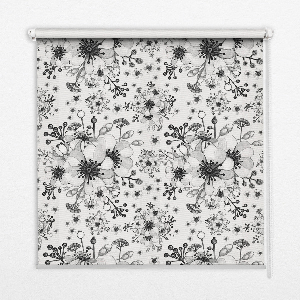 Store occultant fenêtre à motif de fleur dessinée