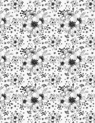 Store occultant fenêtre à motif de fleur dessinée