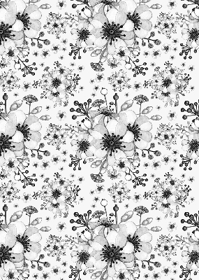 Store occultant fenêtre à motif de fleur dessinée