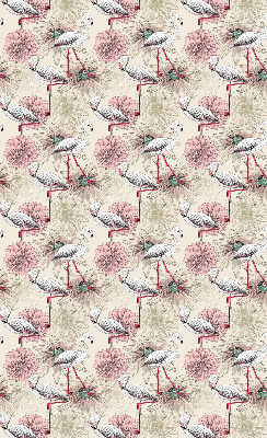Store enrouleur occultant avec flamants roses blancs