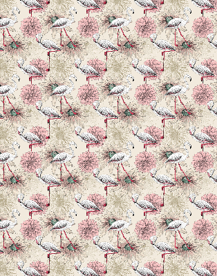 Store enrouleur occultant avec flamants roses blancs