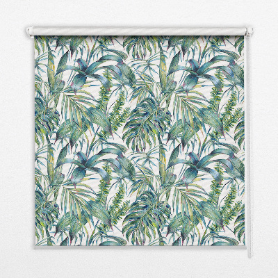 Store enrouleur occultant à motifs de feuilles tropicales