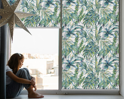Store enrouleur occultant à motifs de feuilles tropicales