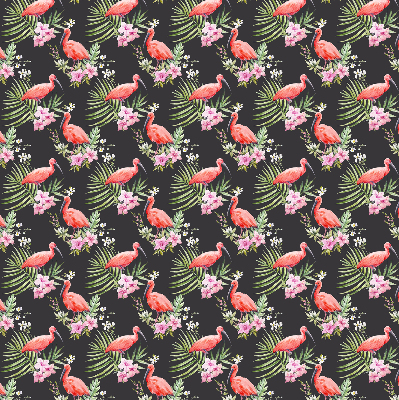 Store fenêtre intérieur flamants roses sur les plantes