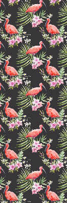Store fenêtre intérieur flamants roses sur les plantes
