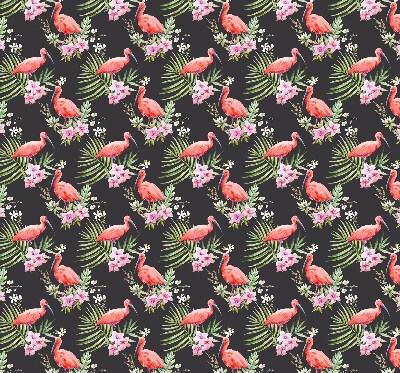 Store fenêtre intérieur flamants roses sur les plantes
