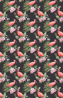 Store fenêtre intérieur flamants roses sur les plantes