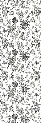 Store enrouleur occultant avec motif d’oiseaux et de plantes dessinés