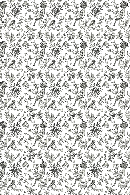 Store enrouleur occultant avec motif d’oiseaux et de plantes dessinés