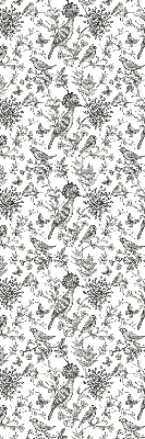 Store enrouleur occultant avec motif d’oiseaux et de plantes dessinés