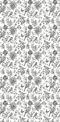 Store enrouleur occultant avec motif d’oiseaux et de plantes dessinés