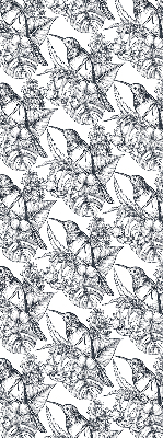 Store occultant fenetre avec motif fleurs dessinées