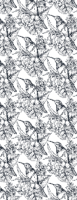 Store occultant fenetre avec motif fleurs dessinées