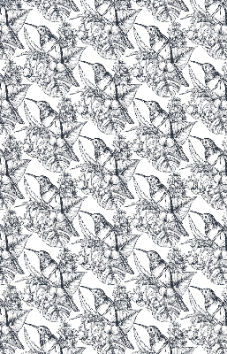 Store occultant fenetre avec motif fleurs dessinées