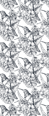 Store occultant fenetre avec motif fleurs dessinées