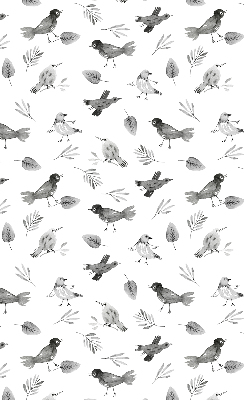 Store occultant fenetre avec des oiseaux et des feuilles dessinés