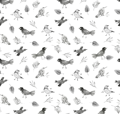Store occultant fenetre avec des oiseaux et des feuilles dessinés