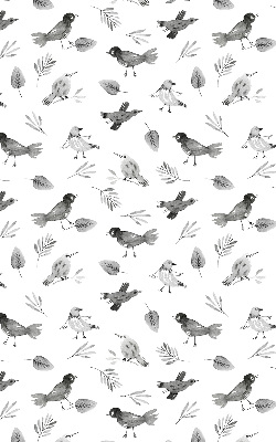 Store occultant fenetre avec des oiseaux et des feuilles dessinés