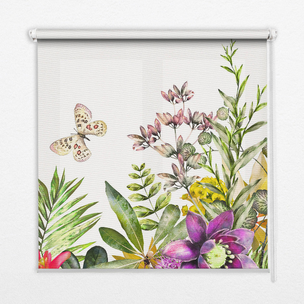 Store fenêtre intérieur fleurs