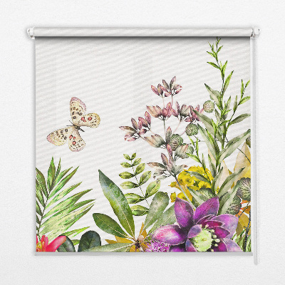 Store fenêtre intérieur fleurs