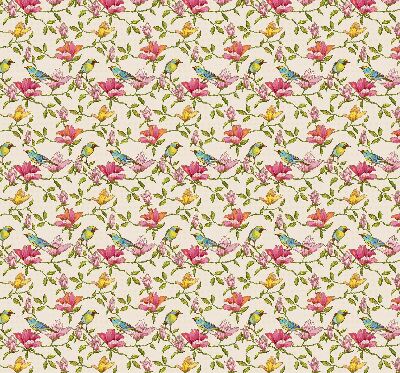 Store occultant fenetre avec motif d'oiseaux sur les fleurs